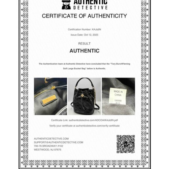 🆕 TORY BURCH 🧿 NWOT Fleming Soft Large Bucket Bag, Black Leather Diamond Quilt - Picture 16 of 16